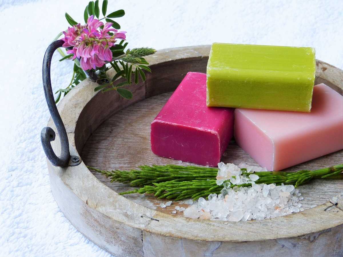 Hand-made soaps.
