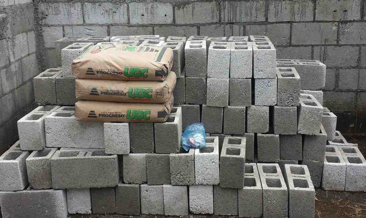 Raw materials required for initiating cement brick making.