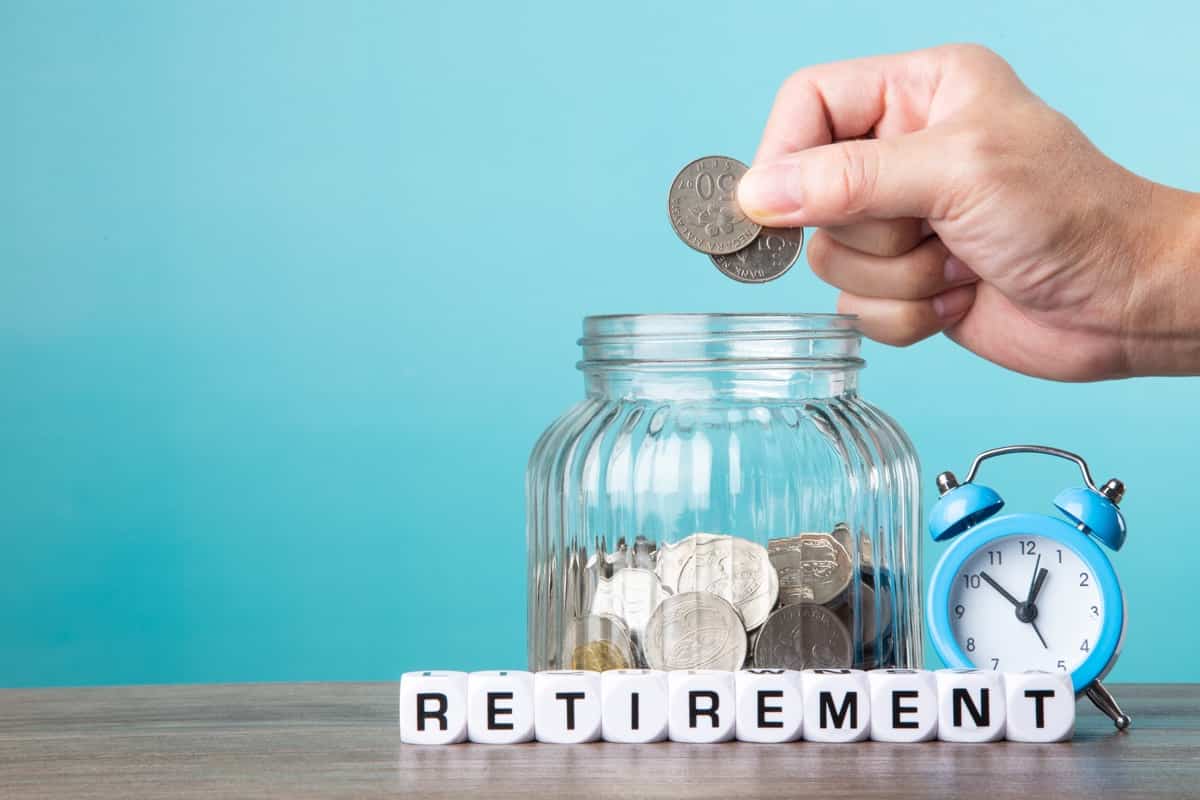 Saving money for retirement plan mockup