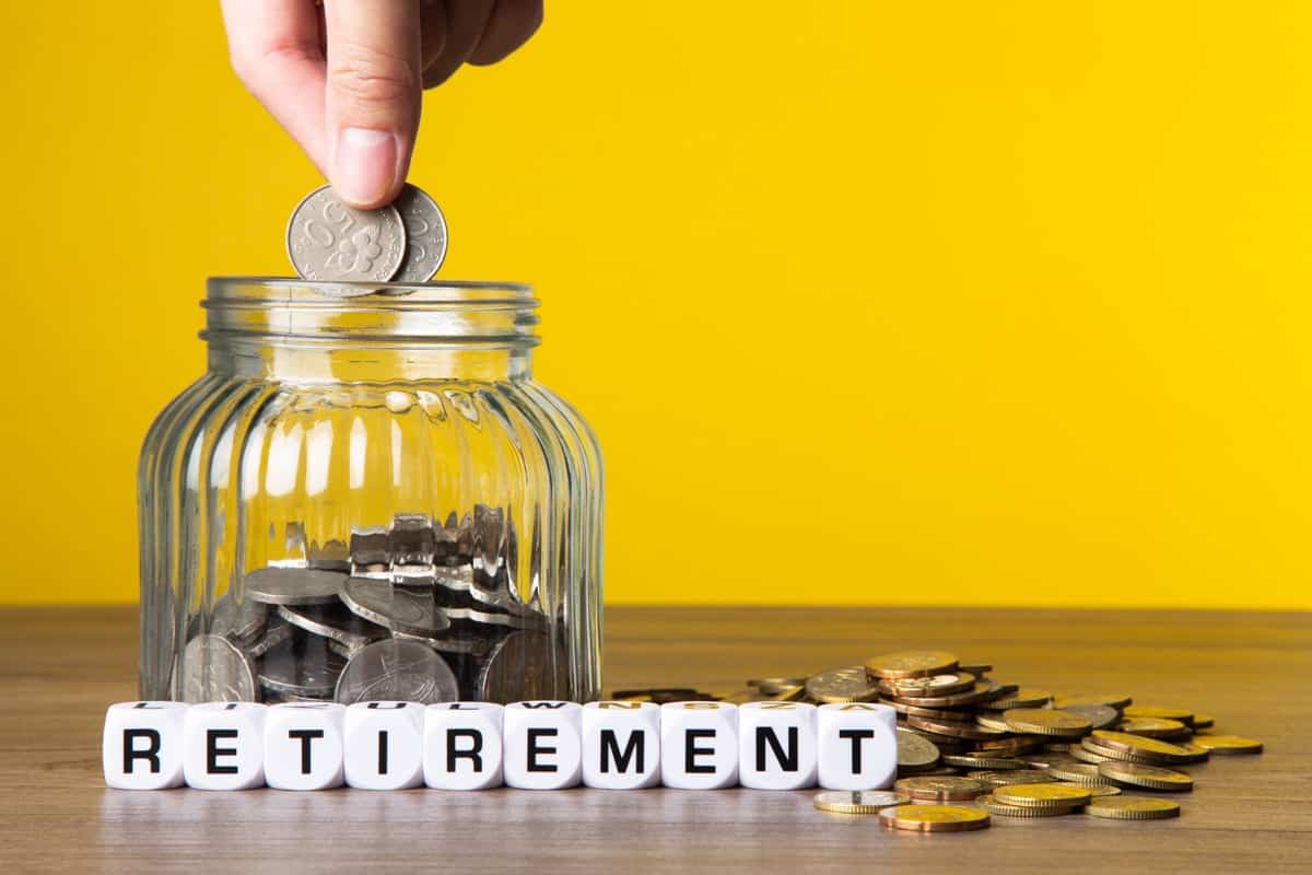 Saving money for retirement plan concept